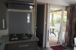 Mobil-home Loggia Bois-2 chambres-Cuisine-sdb-wc- Terrasse